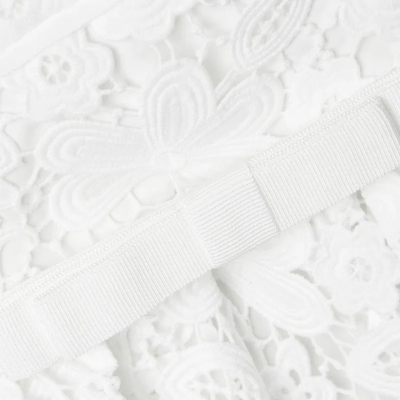 Self-Portrait White Guipure Lace Midi Dress NWT Size 10 - Picture 3 of 10